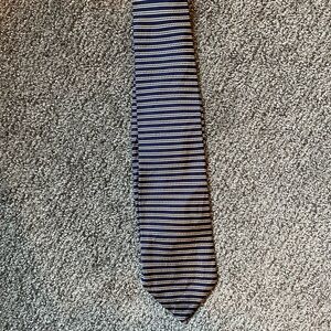 Vintage Robert Talbott Blue and Tan Striped Silk Tie Hand Sewn Squire Shop